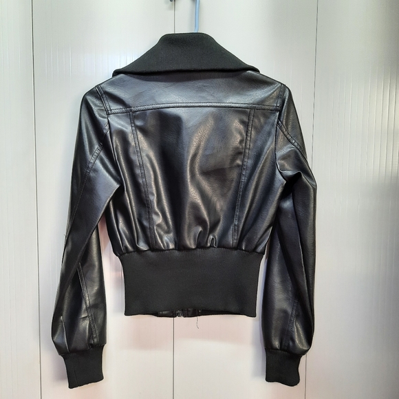 Miley Cyrus Max Azria Faux Leather Girl's Jacket Black size S - Picture 9 of 16